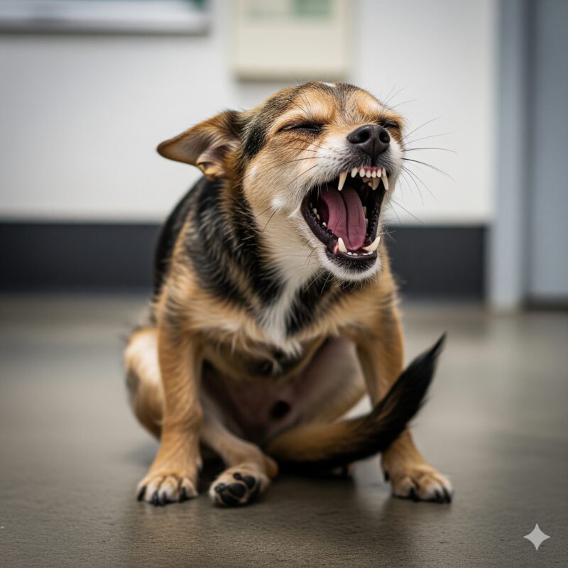 体調不良で鳴く犬の様子