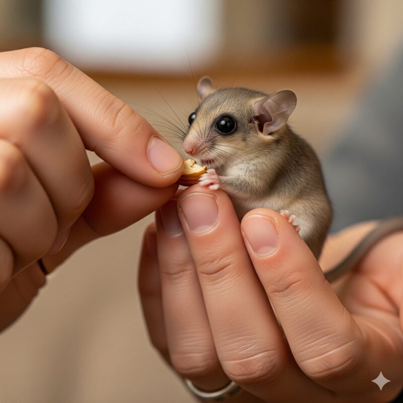 アフリカヤマネの餌やりを通じた関係構築テクニック