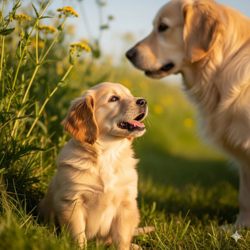 母犬と子犬のコミュニケーション