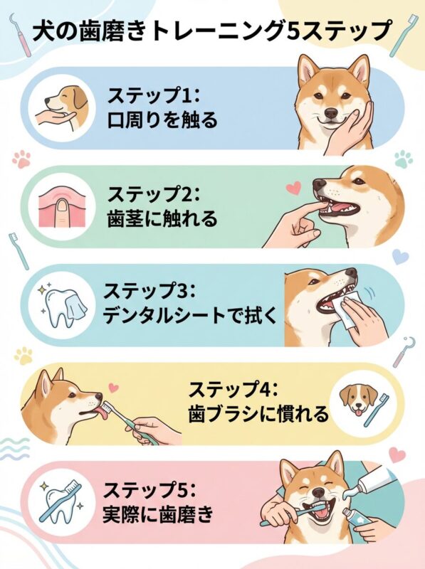 老犬の歯磨き段階的トレーニング5ステップ