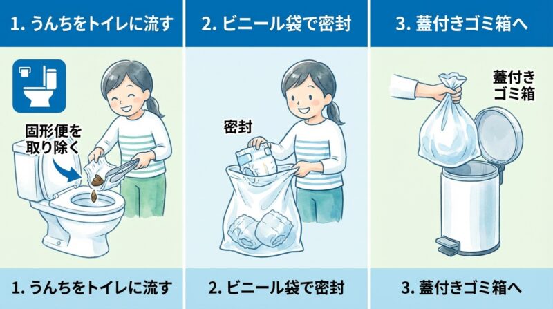 犬用オムツの衛生的な廃棄方法