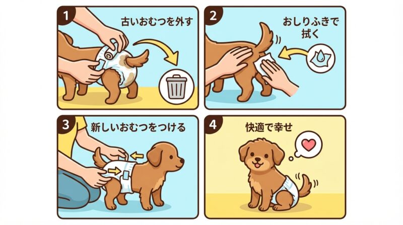犬用オムツのうんち処理手順