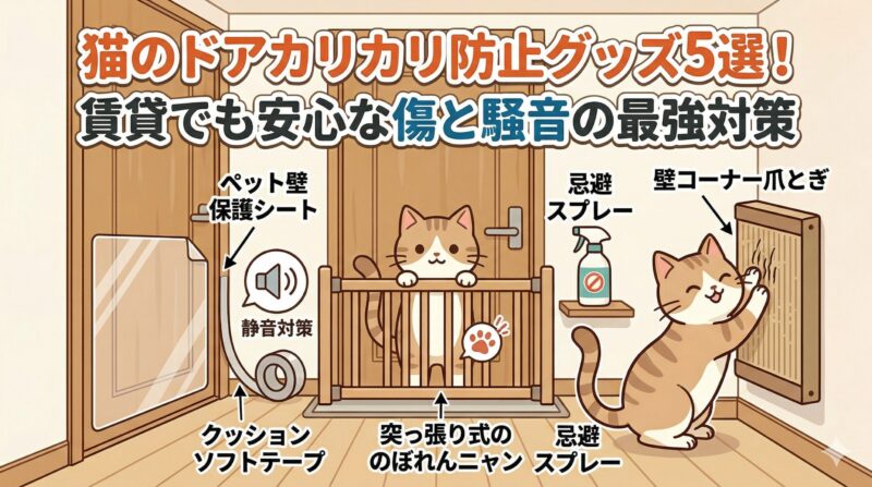 猫のドアカリカリ防止グッズ5選!賃貸でも安心な傷と騒音の最強対策。