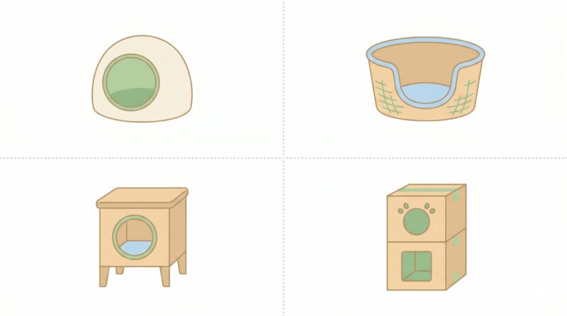 猫の隠れ家おすすめ5選の選び方がひと目でわかるニーズ別比較マトリクス図