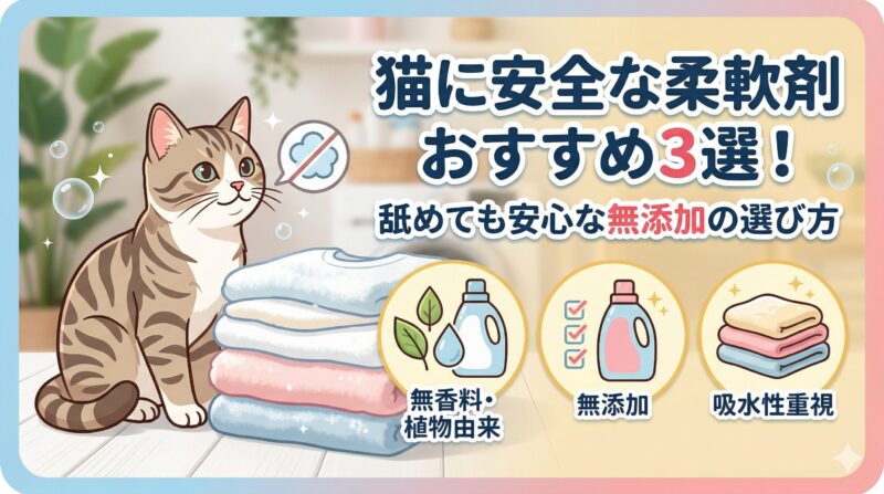 猫に安全な柔軟剤おすすめ3選と、舐めても安心な無添加の選び方