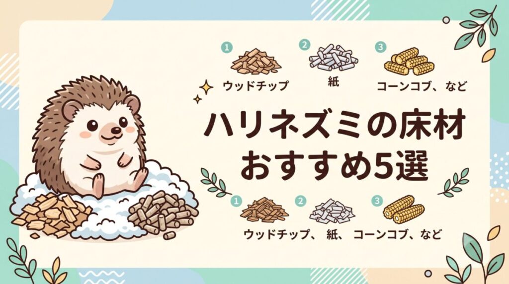 【迷ったらこれ】ハリネズミの床材おすすめ5選！安全で清潔な環境をつくる選び方のコツ