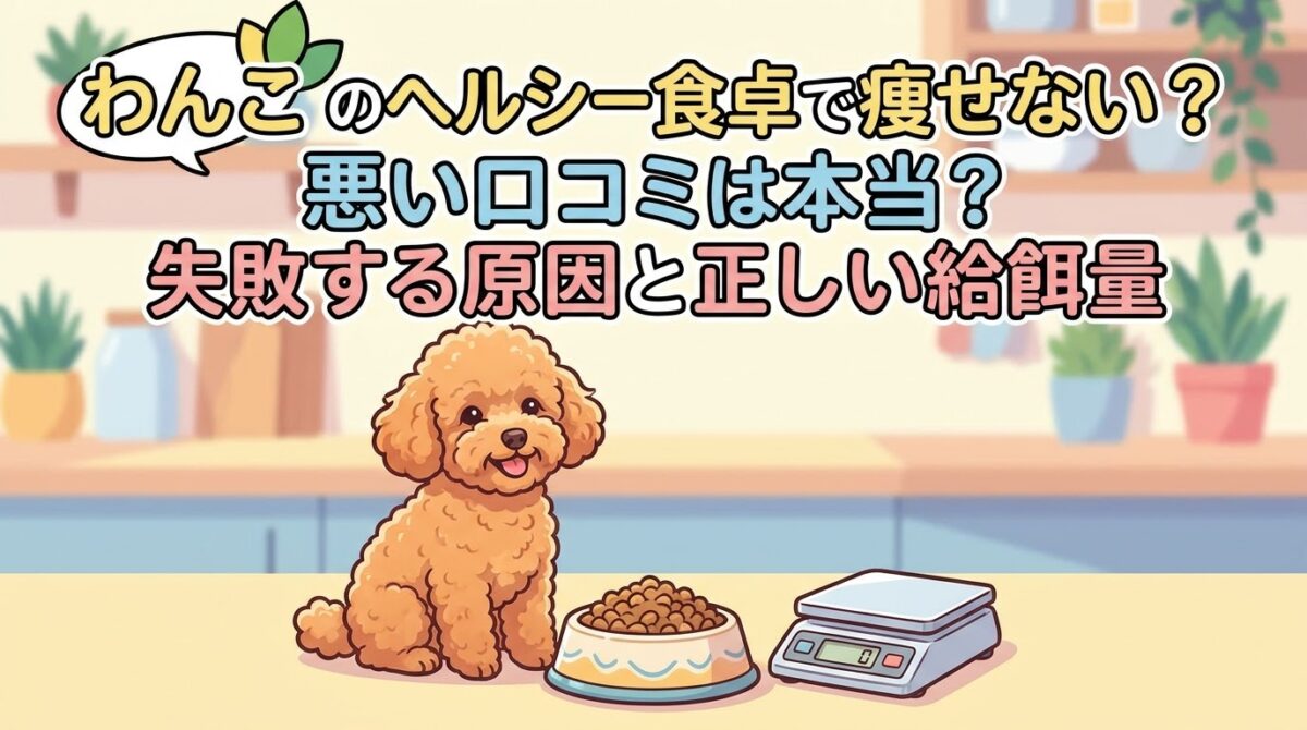 わんこのヘルシー食卓は痩せない?悪い口コミは本当?失敗する原因と正しい給餌量